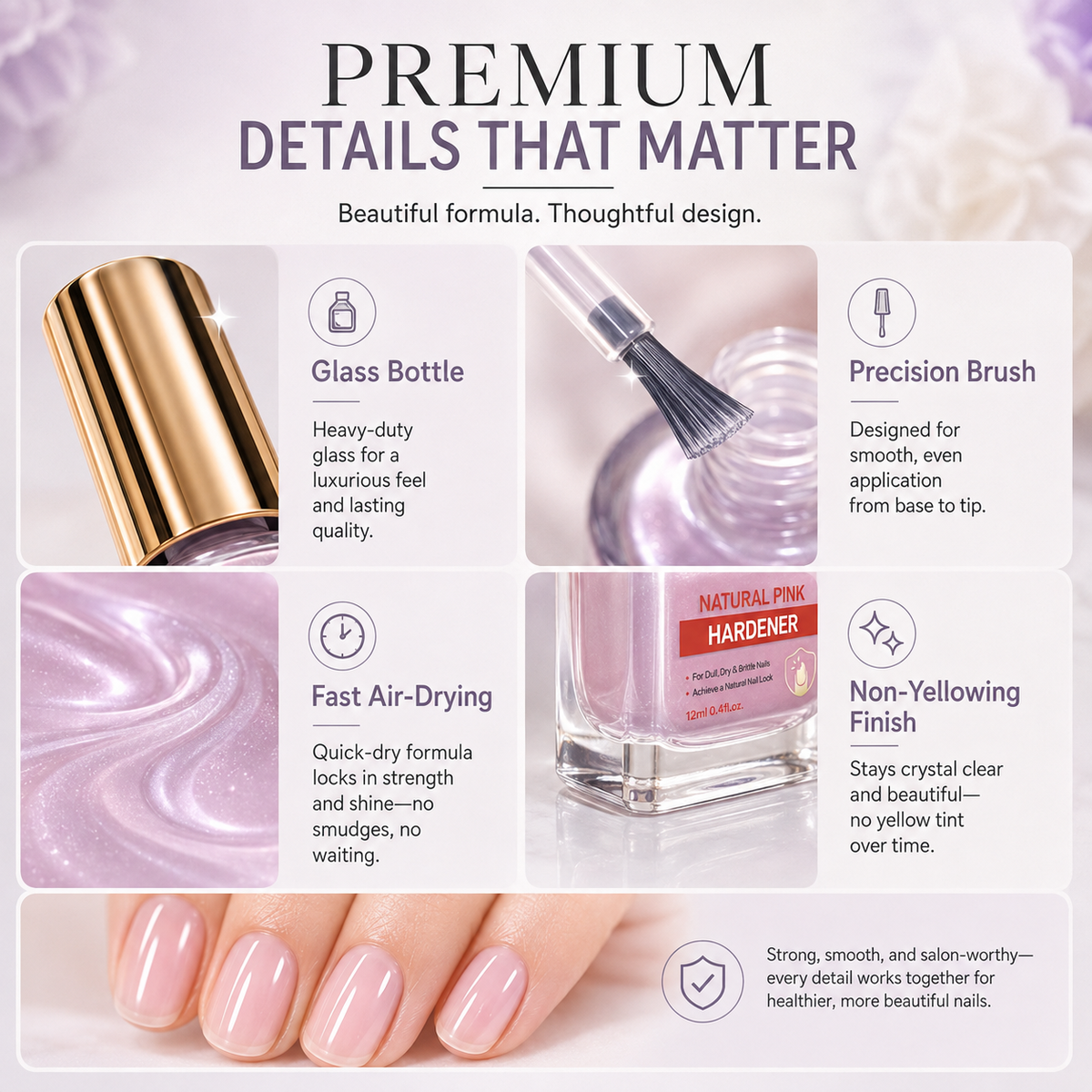 upsell💅⏳LAST DAY✨ 50% OFF! 💜 Lilac Glossy Mirror Nail Strengthener – Fast Air-Dry, Chip-Resistant & Long-Lasting Aurora Finish