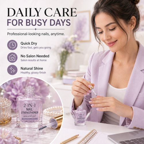 upsell💅⏳LAST DAY✨ 50% OFF! 💜 Lilac Glossy Mirror Nail Strengthener – Fast Air-Dry, Chip-Resistant & Long-Lasting Aurora Finish