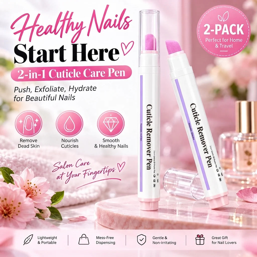 ✨ 2-in-1 Cuticle Remover Pen – Ceramic Tip, Hydrating & Travel-Ready
