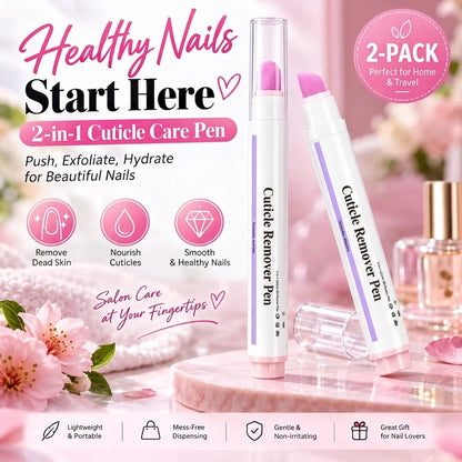 ✨ 2-in-1 Cuticle Remover Pen – Ceramic Tip, Hydrating & Travel-Ready
