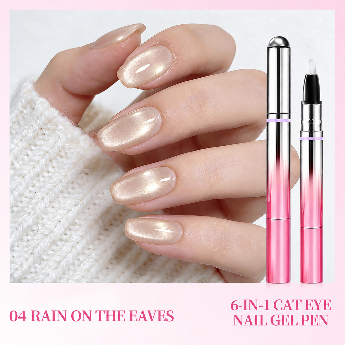 ✨6-in-1 Nail Care & Cat Eye Pen – All-in-One Base, Builder, Color & Top Coat with Magnetic Bead-Navalonixcosh®