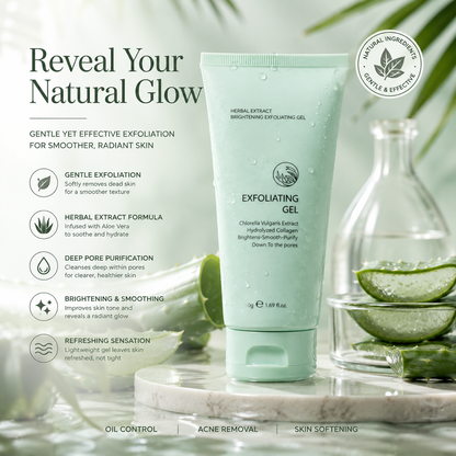 upsell🔥 50K+ SOLD! 🔥  🌿 Herbal Brightening Exfoliating Gel 🌿 ✨ Instantly Smooth & Glow  💖 Gentle Exfoliation 💥 SAVE 40% 💥-Navalonixcosh®