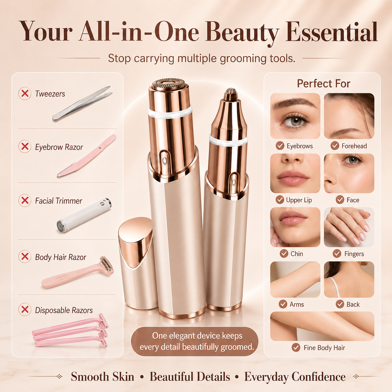 ✨ 2-in-1 Facial & Eyebrow Trimmer | Gentle, Precise & Rechargeable – Navalonixcosh®