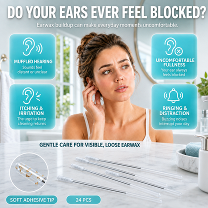 Sticky Ear Cleaning Stick for Adults, Reusable Sticky Ear Cleaner Picks✨