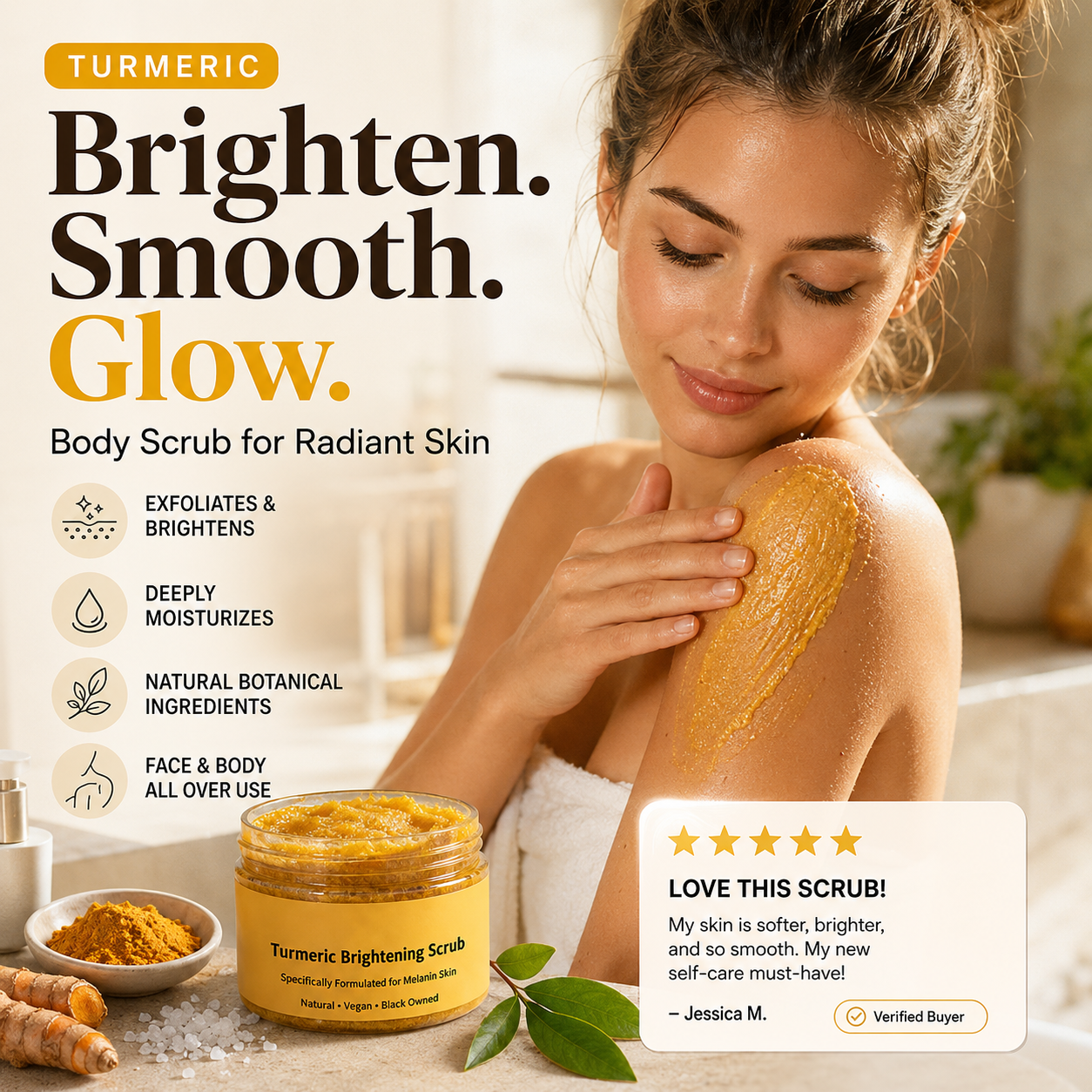 🔥BUY 2 GET 1 FREE🔥Turmeric Exfoliating Body Scrub-Navalonixcosh®