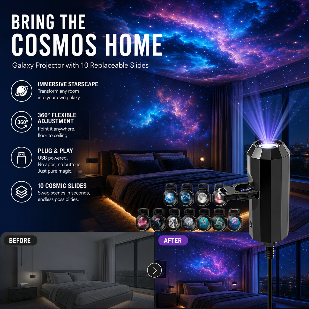 ✨ Plug-and-Play HD Galaxy & Ocean Projector Night Light🥳50,000+ Happy Users-Navalonixcosh®