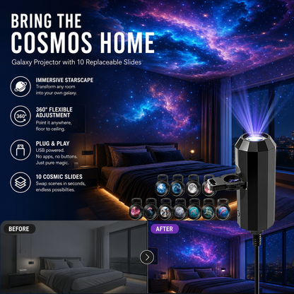 ✨ Plug-and-Play HD Galaxy & Ocean Projector Night Light🥳50,000+ Happy Users-Navalonixcosh®