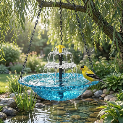 🔥2026 Spring Sale 40% Off--🐦Solar Cascade Hanging Bird Bath Fountain  -Navalonixcosh®
