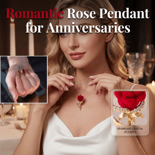 Elegant Red Rose Pendant Necklace-Navalonixcosh®