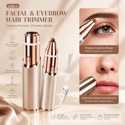 upsell Navalonixcosh®✨2-in-1 Face & Body Hair Remover for Women | Dual-Head Rechargeable Precision Trimmer