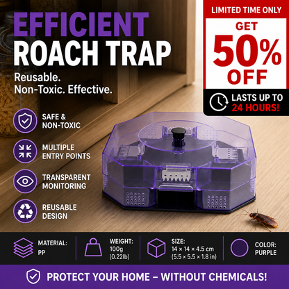 ⏳Time-Limited Special⏰ Reusable Roach Trap – Physical capture, no toxic sprays. One‑way doors, easy to check & clean. Safe for homes with kids & pets! 🏠✨-Navalonixcosh®
