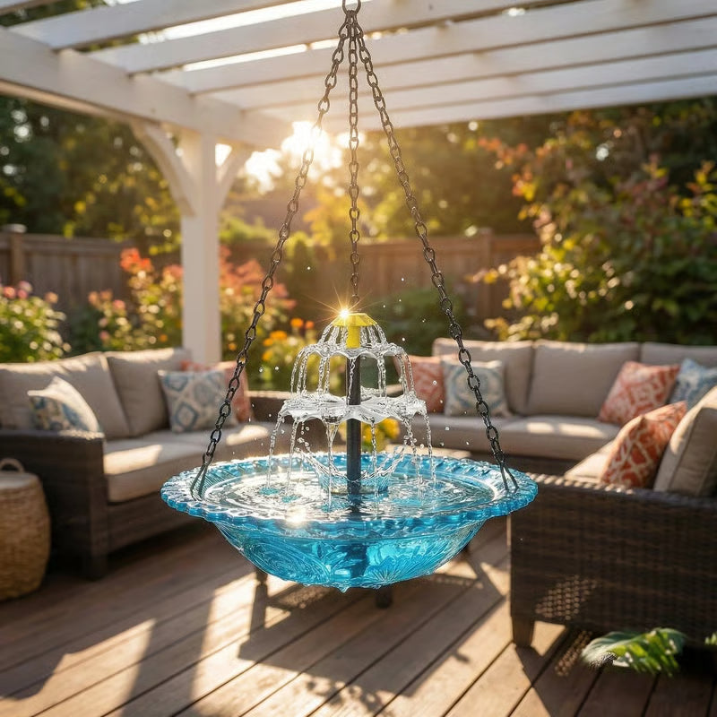🔥2026 Spring Sale 40% Off--🐦Solar Cascade Hanging Bird Bath Fountain  -Navalonixcosh®