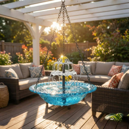 🔥2026 Spring Sale 40% Off--🐦Solar Cascade Hanging Bird Bath Fountain  -Navalonixcosh®