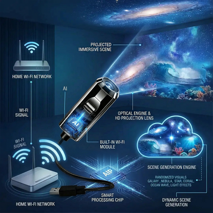 ✨ Plug-and-Play HD Galaxy & Ocean Projector Night Light🥳50,000+ Happy Users-Navalonixcosh®