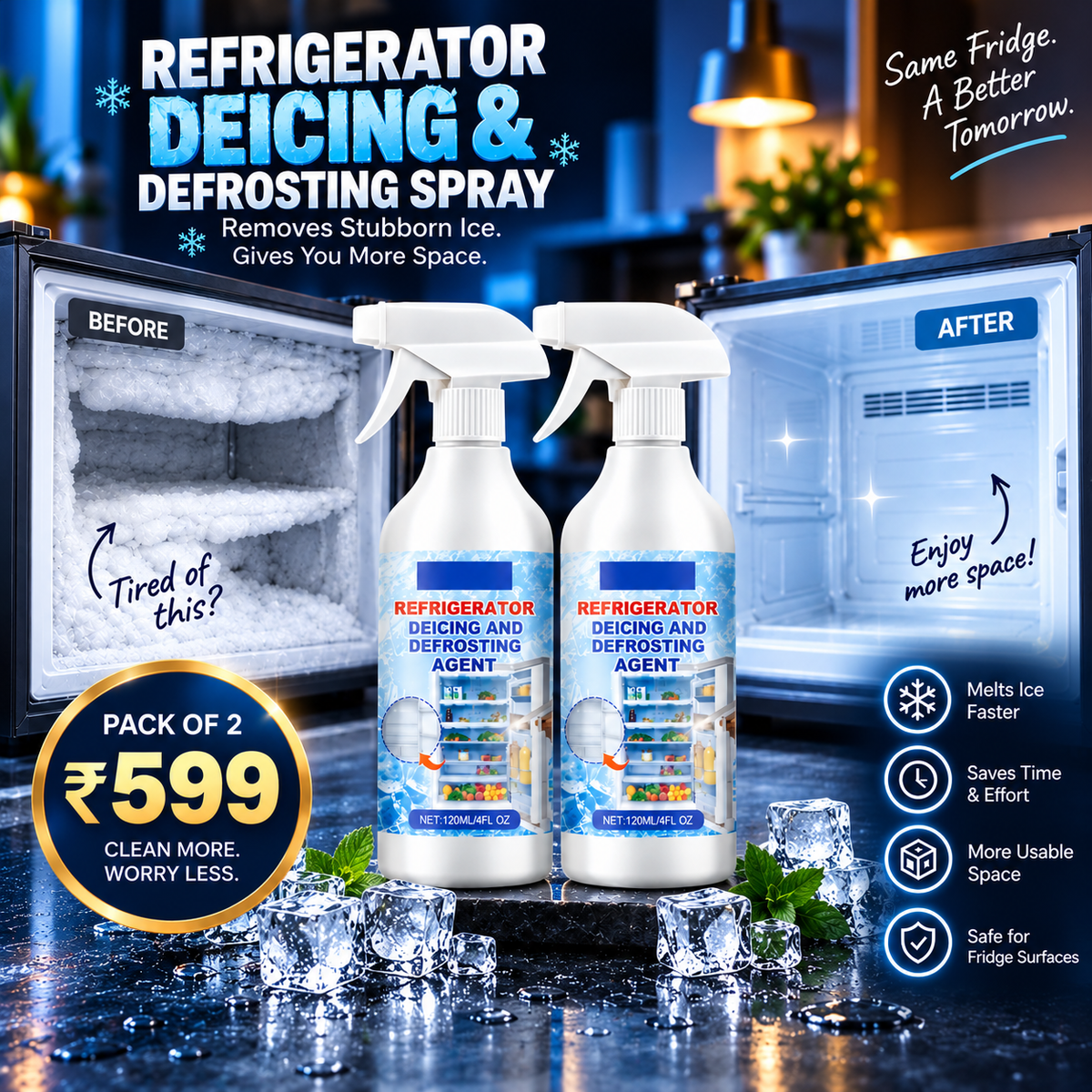 QuickDefrost — Ice & Frost Remover (Pack of 2)