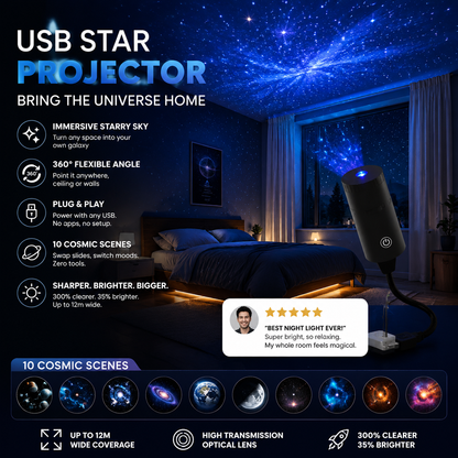 ✨ Plug-and-Play HD Galaxy & Ocean Projector Night Light🥳50,000+ Happy Users-Navalonixcosh®
