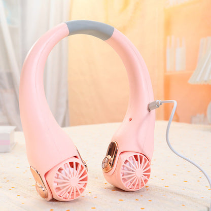🥳2026 HOT SALE🥳💞50K+ SOLD!🍃 Neck Air Conditioner Fan – Ultra‑quiet, 360° rotating, 3 speeds. Hands‑free cooling, long battery. Summer essential! 😎🌬️-Navalonixcosh®