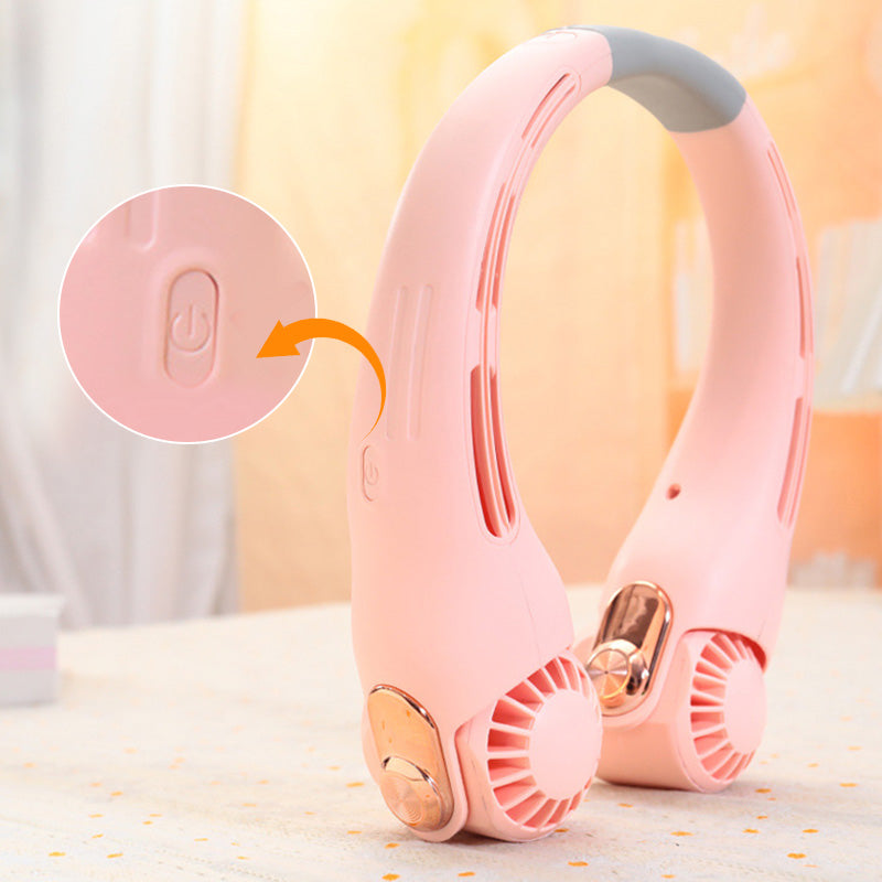 🥳2026 HOT SALE🥳💞50K+ SOLD!🍃 Neck Air Conditioner Fan – Ultra‑quiet, 360° rotating, 3 speeds. Hands‑free cooling, long battery. Summer essential! 😎🌬️-Navalonixcosh®