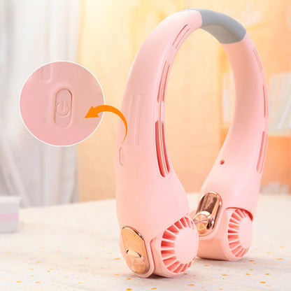 🥳2026 HOT SALE🥳💞50K+ SOLD!🍃 Neck Air Conditioner Fan – Ultra‑quiet, 360° rotating, 3 speeds. Hands‑free cooling, long battery. Summer essential! 😎🌬️-Navalonixcosh®