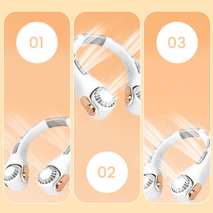 🥳2026 HOT SALE🥳💞50K+ SOLD!🍃 Neck Air Conditioner Fan – Ultra‑quiet, 360° rotating, 3 speeds. Hands‑free cooling, long battery. Summer essential! 😎🌬️-Navalonixcosh®