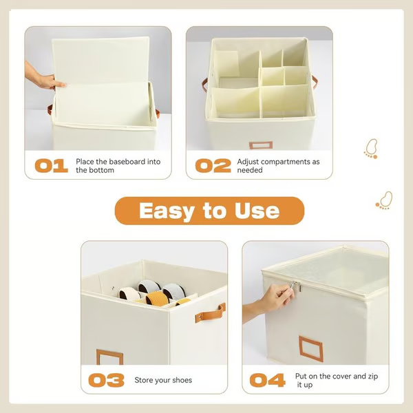 🔥Oxford Fabric Foldable Design Shoe Organizer, Storage Box-Navalonixcosh®