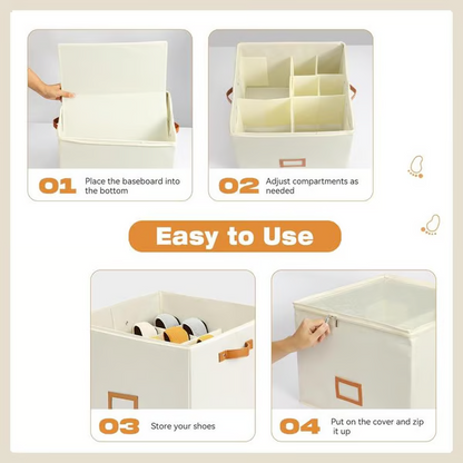 🔥Oxford Fabric Foldable Design Shoe Organizer, Storage Box-Navalonixcosh®