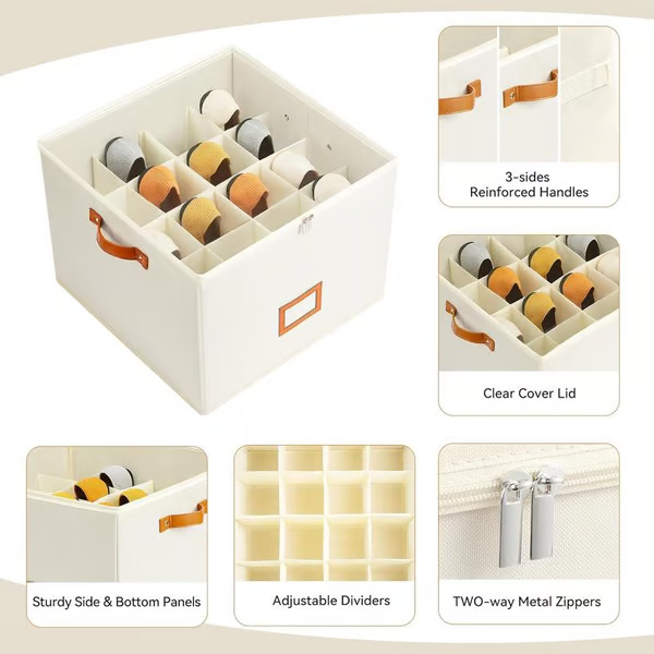 🔥Oxford Fabric Foldable Design Shoe Organizer, Storage Box-Navalonixcosh®