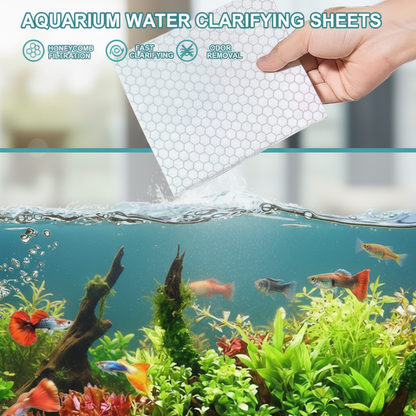 🐠 BUY 1 GET 1 FREE! ✨ AQUARIUM CLARIFYING SHEETS - Crystal Clear Water in 24 Hours, Removes Odors and Impurities, Safe for All Fish and Plants 🌿🔮-Navalonixcosh®