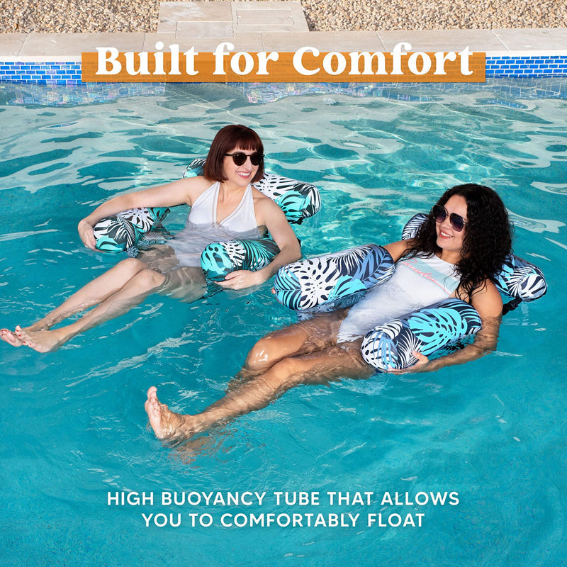 💎 50% OFF | Inflatable Pool Floating Chair - Tropical Leaf Design, Ultra-Lightweight & Puncture-Resistant PVC | Navalonixcosh®