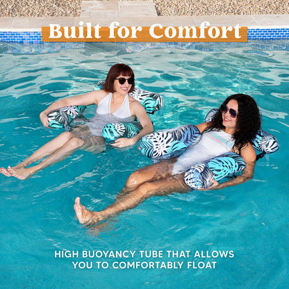 💎 50% OFF | Inflatable Pool Floating Chair - Tropical Leaf Design, Ultra-Lightweight & Puncture-Resistant PVC | Navalonixcosh®