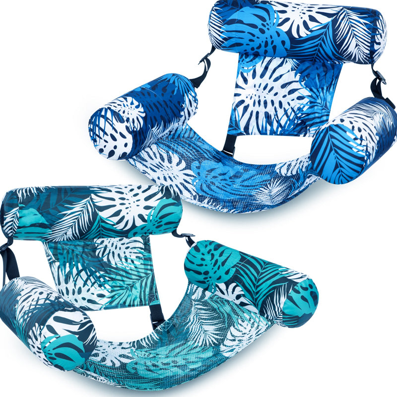 💎 50% OFF | Inflatable Pool Floating Chair - Tropical Leaf Design, Ultra-Lightweight & Puncture-Resistant PVC | Navalonixcosh®