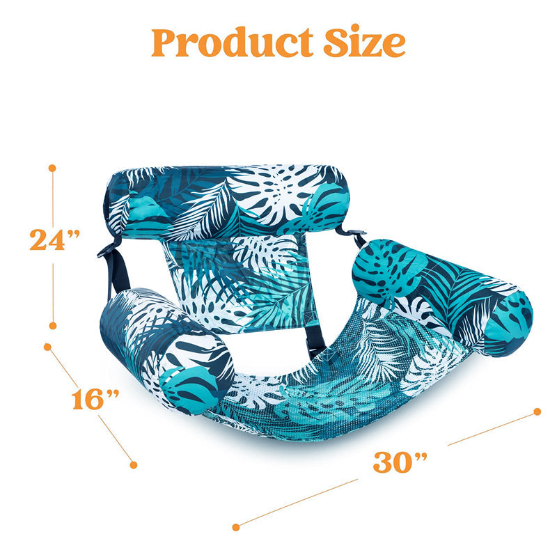 💎 50% OFF | Inflatable Pool Floating Chair - Tropical Leaf Design, Ultra-Lightweight & Puncture-Resistant PVC | Navalonixcosh®