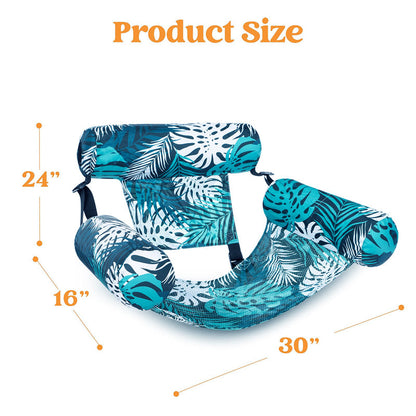 💎 50% OFF | Inflatable Pool Floating Chair - Tropical Leaf Design, Ultra-Lightweight & Puncture-Resistant PVC | Navalonixcosh®