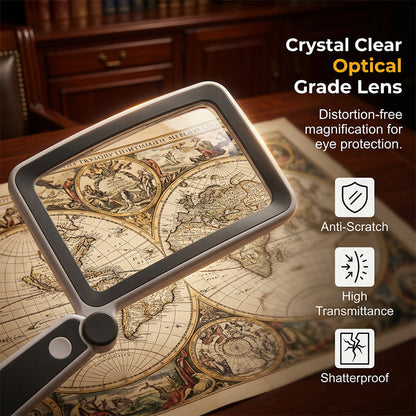 Folding Handheld Magnifying Glass with Light for Reading -Navalonixcosh®