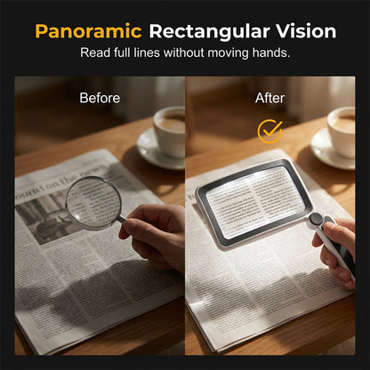 Folding Handheld Magnifying Glass with Light for Reading -Navalonixcosh®