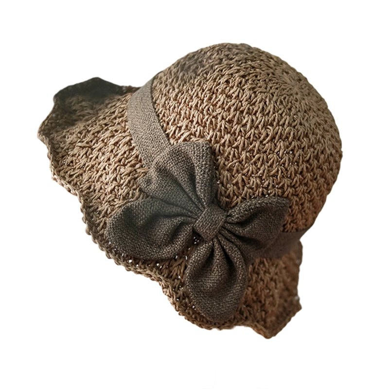 👒 Elegant Woven Straw Sun Hat with Bow – Breathable, Foldable & Perfect for Beach & Travel 🌞-Navalonixcosh®