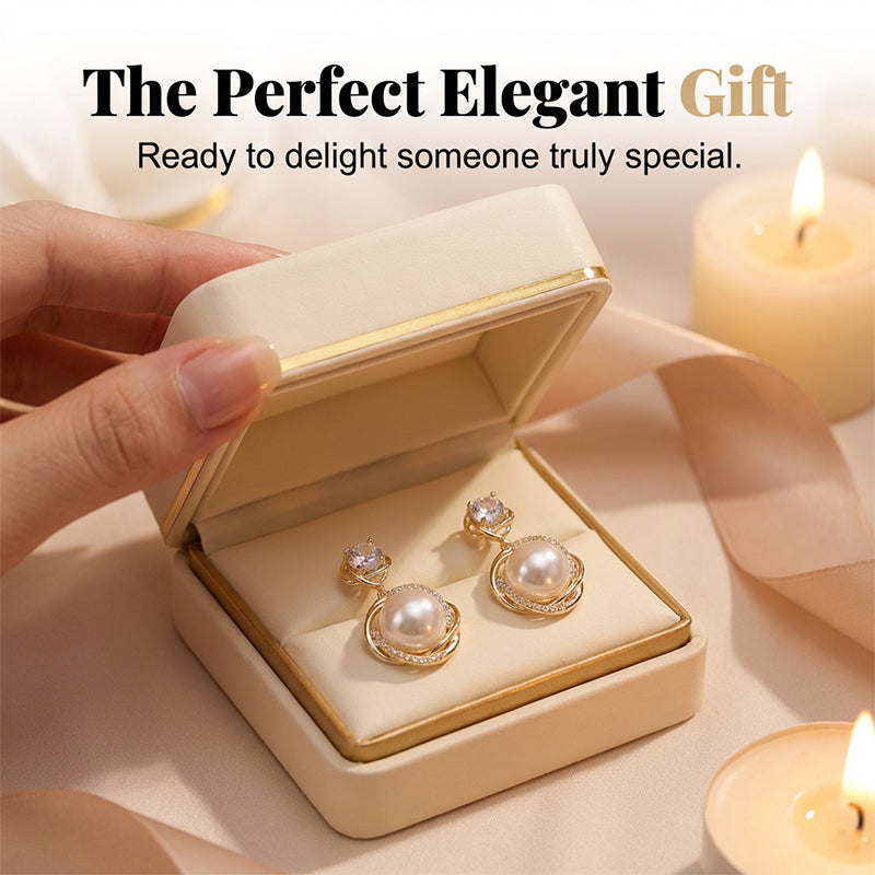 🔥 Limited Stock – 40% OFF! 🎉 Elegant Swirl Pearl & Crystal Earrings-Navalonixcosh®
