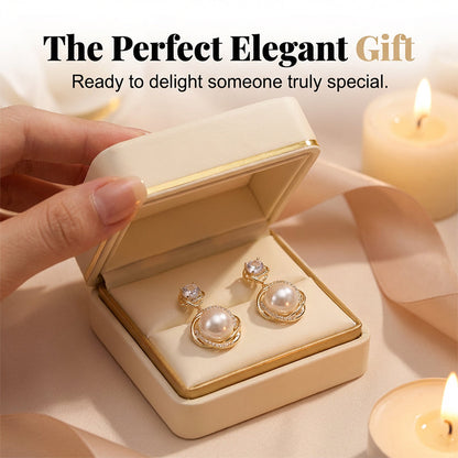 🔥 Limited Stock – 40% OFF! 🎉 Elegant Swirl Pearl & Crystal Earrings-Navalonixcosh®