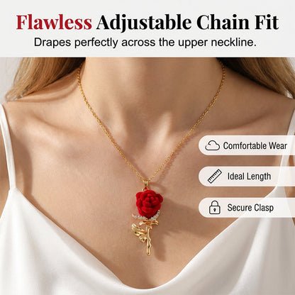 Elegant Red Rose Pendant Necklace-Navalonixcosh®