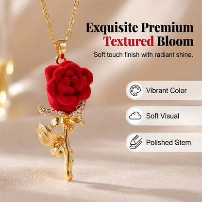 Elegant Red Rose Pendant Necklace-Navalonixcosh®