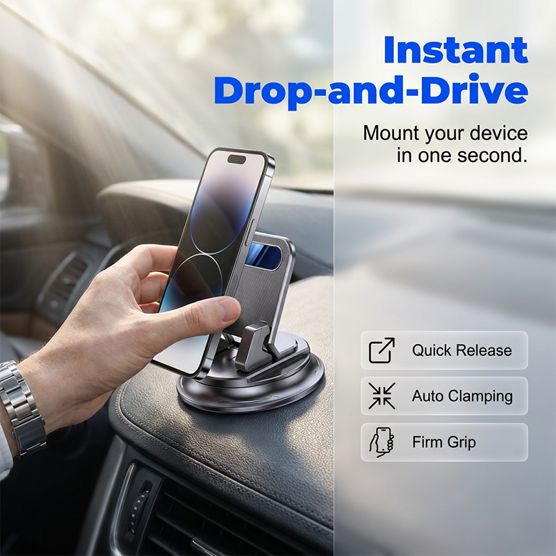 🚗 40% OFF NOW!📱 Rotating Dashboard Car Phone Holder – 360° Adjustable & Anti-Slip – Hands-Free Phone Mount 🛡️