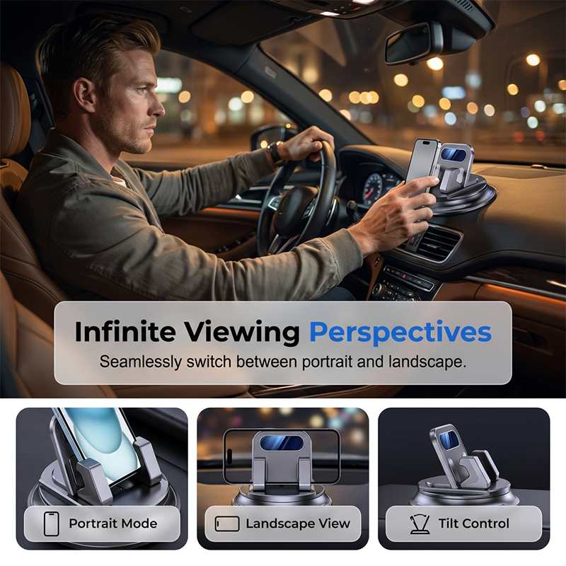 🚗 40% OFF NOW!📱 Rotating Dashboard Car Phone Holder – 360° Adjustable & Anti-Slip – Hands-Free Phone Mount 🛡️
