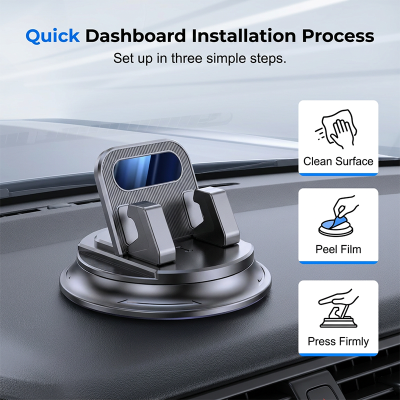 🚗 40% OFF NOW!📱 Rotating Dashboard Car Phone Holder – 360° Adjustable & Anti-Slip – Hands-Free Phone Mount 🛡️-Navalonixcosh®