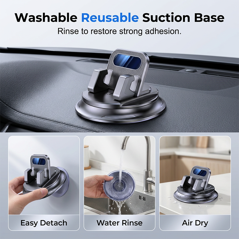 🚗 40% OFF NOW!📱 Rotating Dashboard Car Phone Holder – 360° Adjustable & Anti-Slip – Hands-Free Phone Mount 🛡️