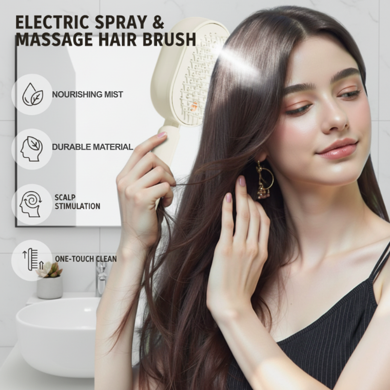 🥳 Electric Spray & Massage Hair Brush-Navalonixcosh®