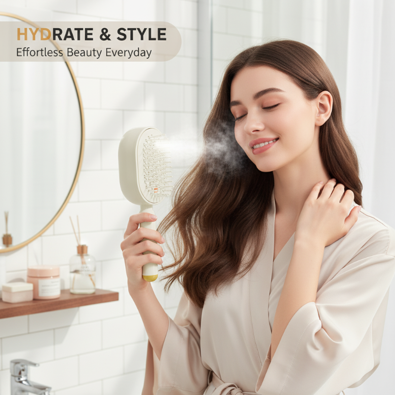 🥳 Electric Spray & Massage Hair Brush-Navalonixcosh®