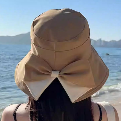 👒Women's Bowknot Wide Brim Sun Protective Hat🎀-Navalonixcosh®
