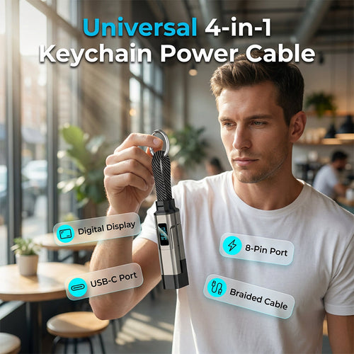 ⏳Limited-time 50% off⏰4-in-1 Digital Display Keychain Charging Cable🔋📱-Navalonixcosh®