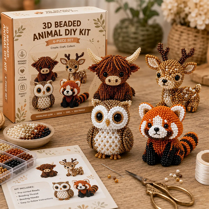 🎁 Navalonixcosh® 3D Beaded Animal DIY Craft Kit