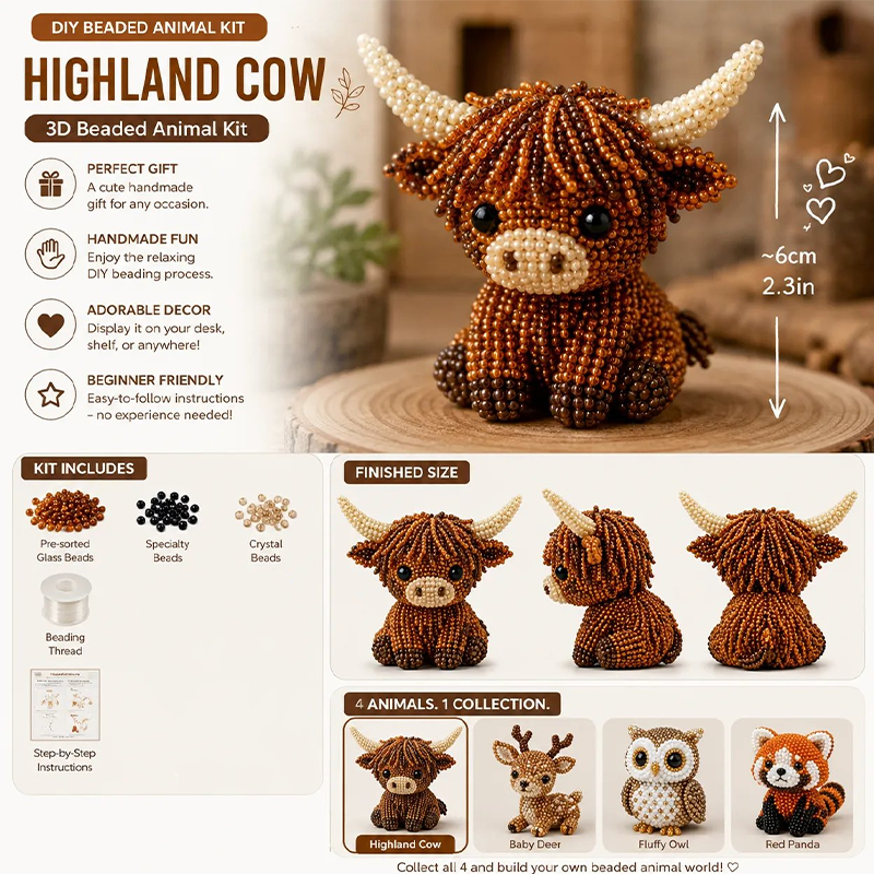 🎁 Navalonixcosh® 3D Beaded Animal DIY Craft Kit